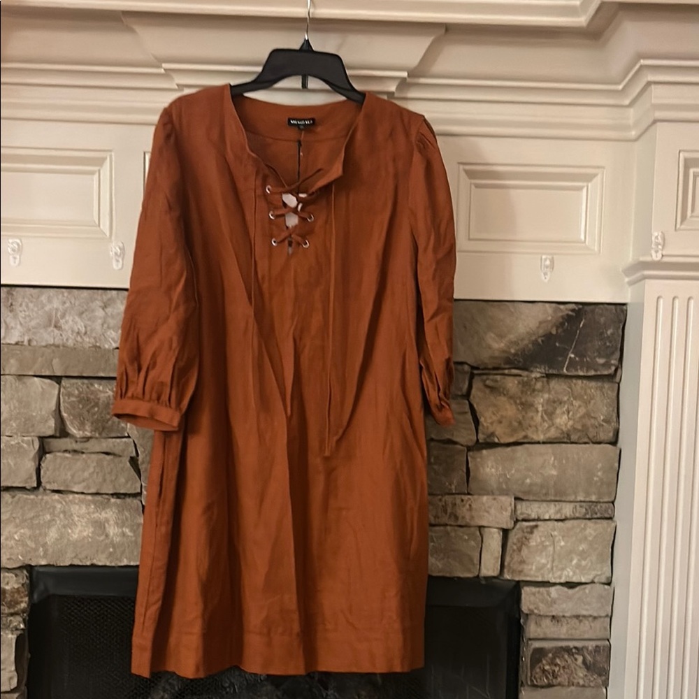 Who What Wear Terracotta Dress